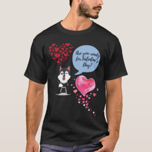 Husky Valentindagen Rosa Stil T Shirt