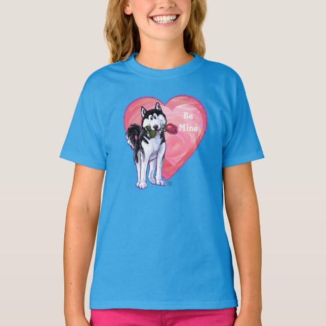 Husky Valentindagen T-shirt (Framsida)