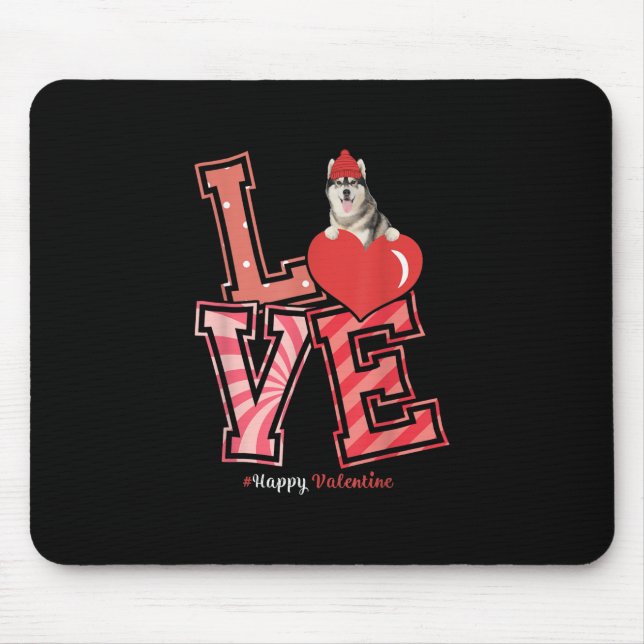 Husky Valentines day Gift | Husky Heart Design Musmatta (Framsidan)