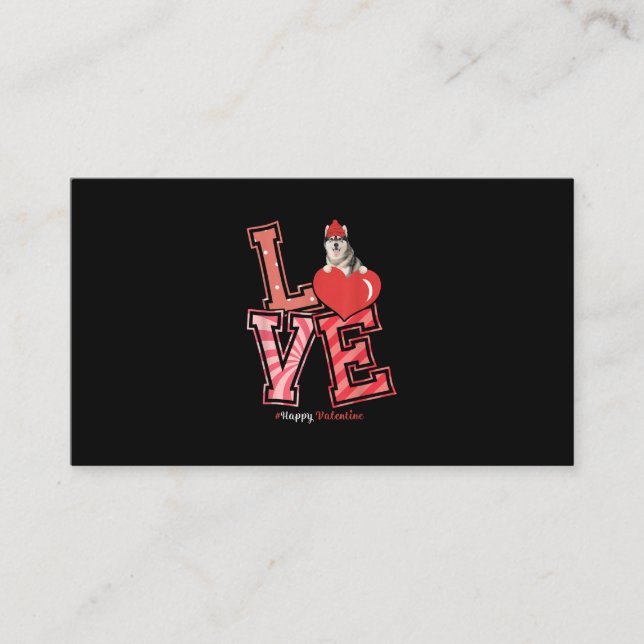 Husky Valentines day Gift | Husky Heart Design Visitkort (Framsida)
