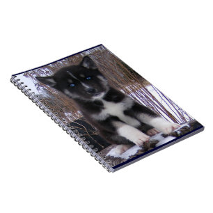 Husky valp anteckningsbok med spiral