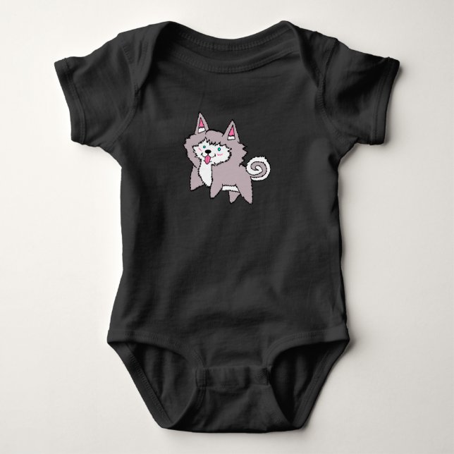 Husky Valp Baby Top T Shirt (Framsida)