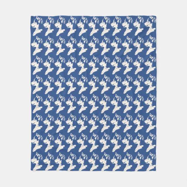 Husky Valp Blanket Siberian husky Sled Hund Blanke Fleecefilt (Framsidan)
