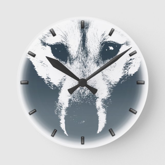 Husky Valp Clock presenterar Väggklocka för Decor  (Framsida)