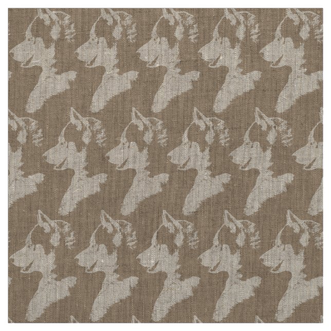 Husky Valp Fabric Siberian husky Fabric Hund Mönst Tyg (Provkarta)