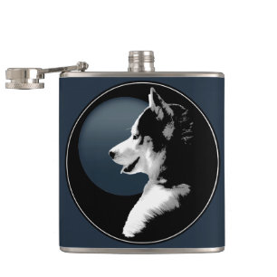 Husky Valp Flask Anpassningsbar Siberian husky Dri Fickplunta