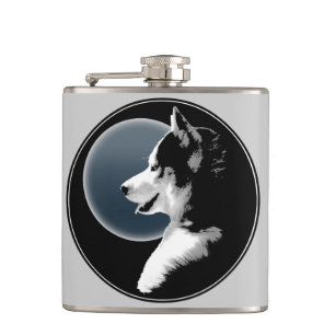 Husky Valp Flask Anpassningsbar Siberian husky Dri Fickplunta