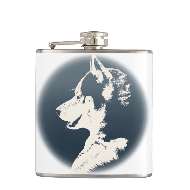 Husky Valp Flask Anpassningsbar Siberian husky Dri Fickplunta (Framsidan)