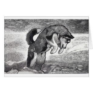 Husky valp hälsningskort