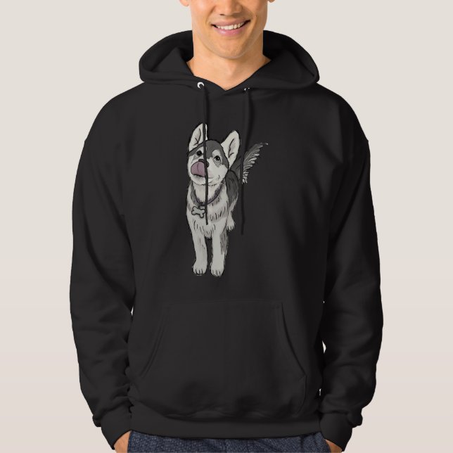Husky Valp Hoodie (Framsida)