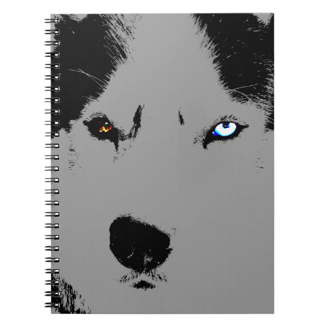 Husky Valp Notebook Siberian husky Journal Bokar Anteckningsbok Med Spiral (Framsidan)