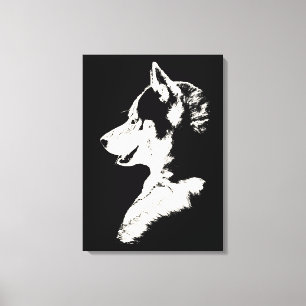 Husky Valp Print Siberian husky Hund Kanvastryck