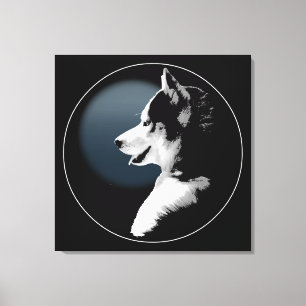 Husky Valp Print Siberian husky Hund Kanvastryck