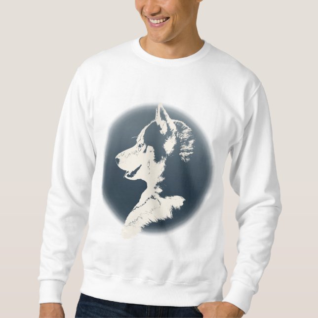 Husky Valp Shirt Husky Sweatshirt Sled Hund tröja (Framsida)