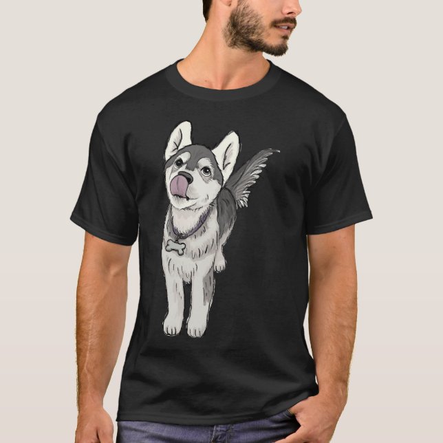 Husky Valp T Shirt (Framsida)