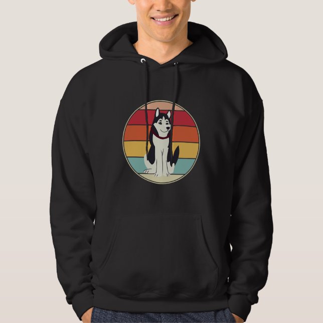 Husky Vintage Retro Hoodie (Framsida)
