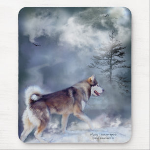 Husky - vinterande Mousepad Musmatta