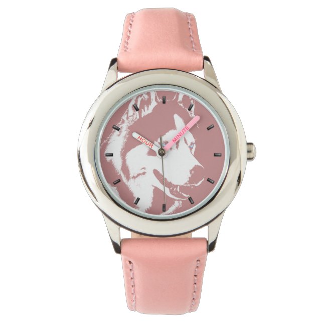 Husky Watch Siberian husky Malamute Wrist Watch Armbandsur (Framsida)