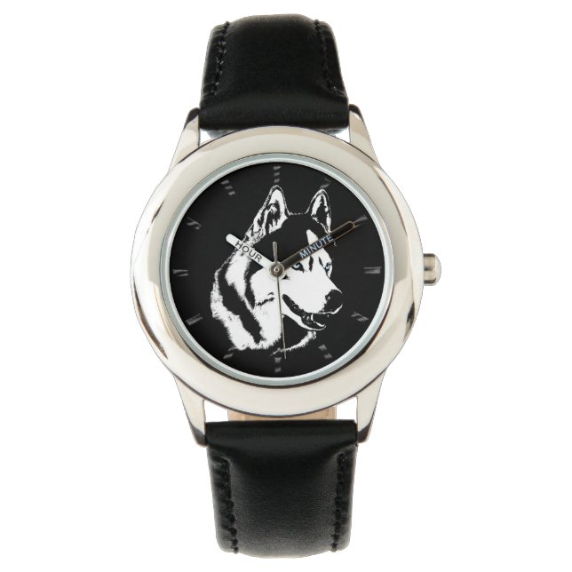 Husky Watch Siberian husky Malamute Wrist Watch Armbandsur (Framsida)