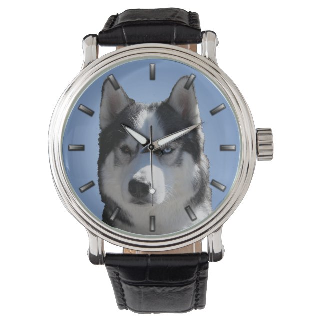 Husky Watch Siberian husky Malamute Wrist Watch Armbandsur (Framsida)