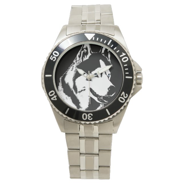 Husky Watch Siberian husky Malamute Wrist Watch Armbandsur (Framsida)