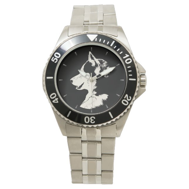 Husky Watch Siberian husky Malamute Wrist Watch Armbandsur (Framsida)