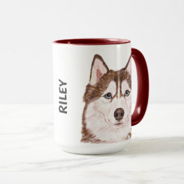 Husky Watercolor Personlig mugg