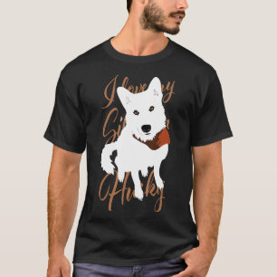 Husky White Brown Ögon Snö Hund T Shirt