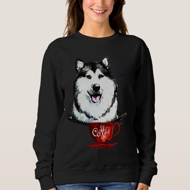 Husky with Alaska Malamute T Shirt (Framsida)