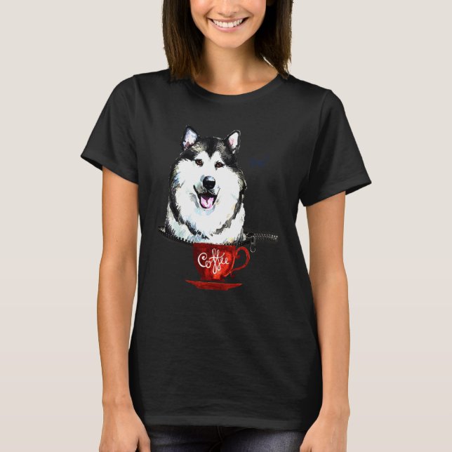 Husky with Alaska Malamute T Shirt (Framsida)