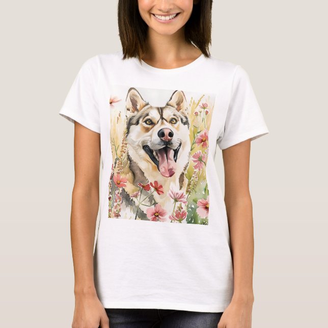 Husky Women's T-Shirt - Watercolor Hund Tee (Framsida)