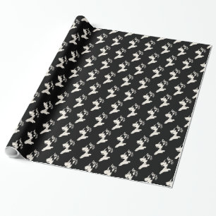 Husky Wrapping Papper Husky Puppy Sled Hund Papper Presentpapper