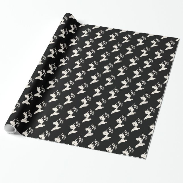 Husky Wrapping Papper Husky Puppy Sled Hund Papper Presentpapper (Utrullad)