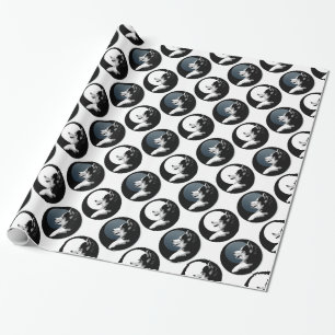 Husky Wrapping Papper Husky Puppy Sled Hund Papper Presentpapper