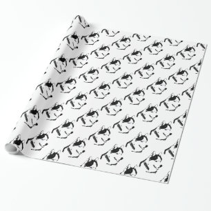 Husky Wrapping Papper Husky Sled Hund Papper Presentpapper