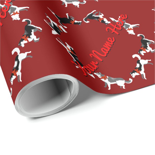 Husky Wrapping Papper jul Husky Gift Papper Presentpapper (Rullad Hörn)