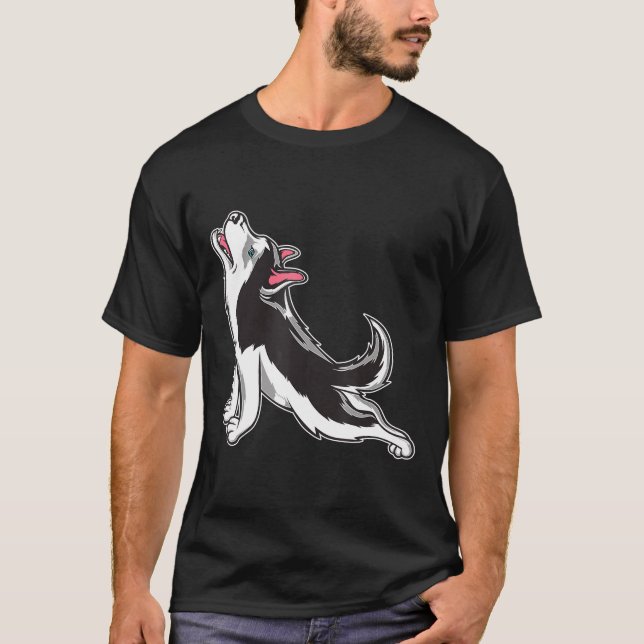 Husky Yoga Funny Husky Shirt Siberian husky T (Framsida)