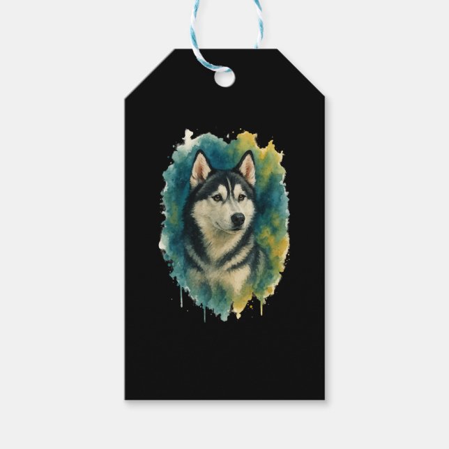 Huskyanda majestät i akvarell presentetikett (Framsidan)