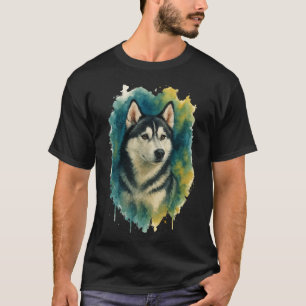 Huskyanda majestät i akvarell t shirt