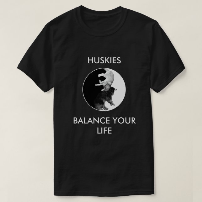 Huskyen balanserar t-shirt (Design framsida)