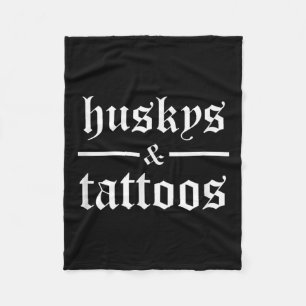 Huskys och Tattoos Funny Tattooed Hundägare Tattoo Fleecefilt