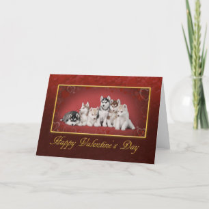 Huskys valentin dag helgkort