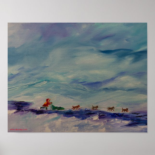 Huslia Hustler, Alaska Musher Poster (Framsidan)