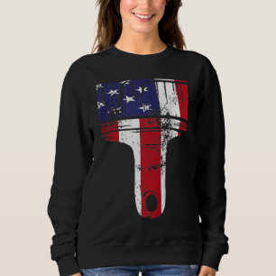 Husmålare Dekoratör Målarpensel Amerikansk Flagga T Shirt