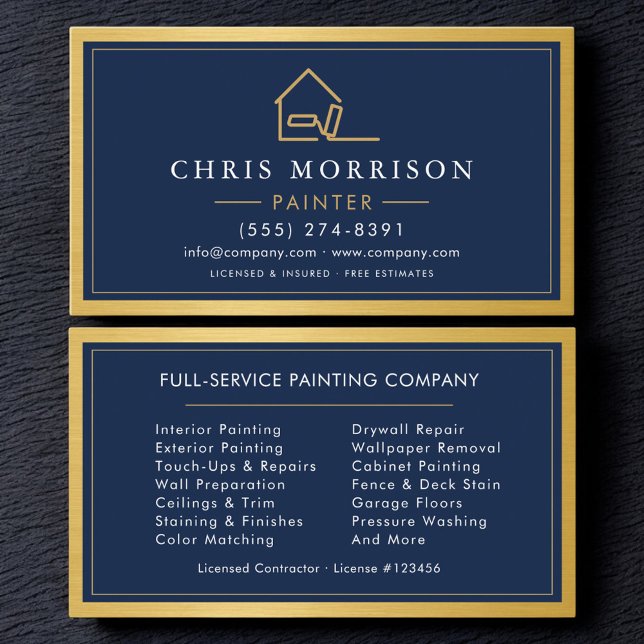 Husmålare Metallisk Målningsservice Visitkort (Skapare uppladdad)