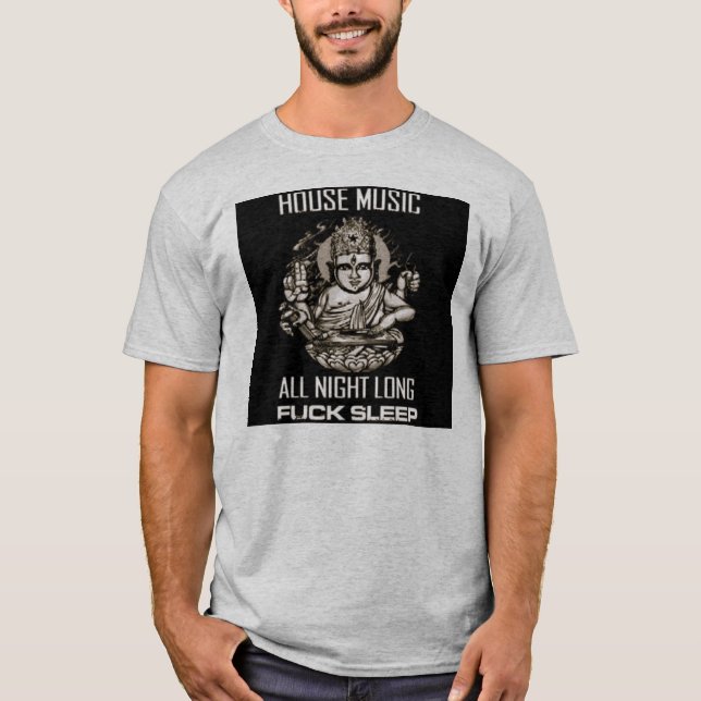 husmusik all natt long tee (Framsida)