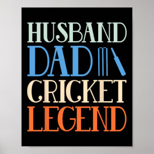 Husnd Dad Cricket Legend - Rolig Cricket Spelare C Poster