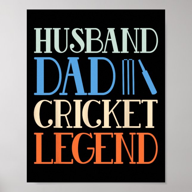 Husnd Dad Cricket Legend - Rolig Cricket Spelare C Poster (Framsidan)
