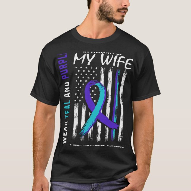Husnd In Memory Of Wife Suicide Awareness Preventi T Shirt (Framsida)