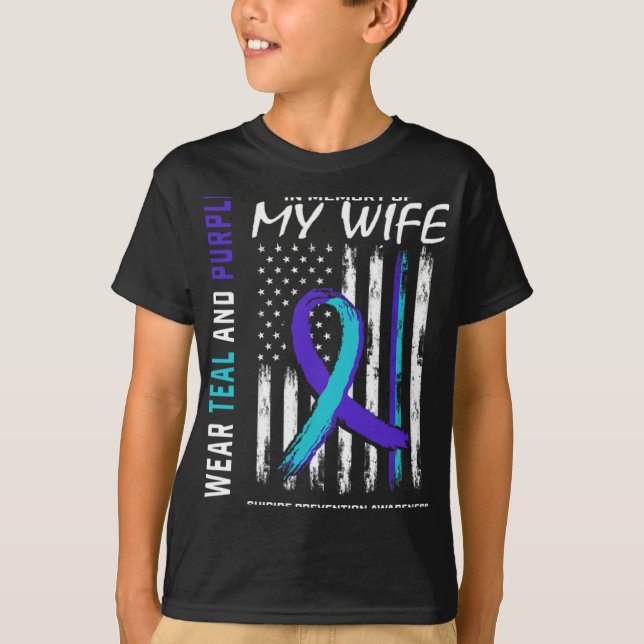 Husnd In Memory Of Wife Suicide Awareness Preventi T Shirt (Framsida)